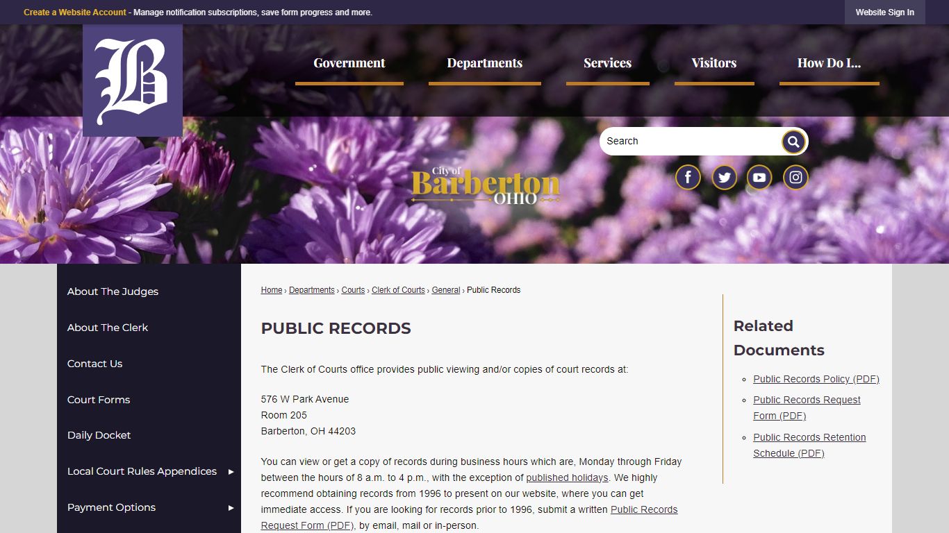 Public Records | Barberton, OH